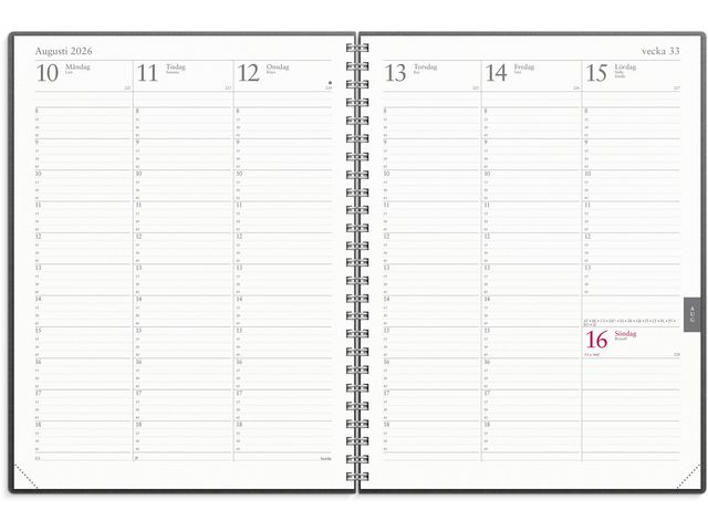 Veckojournal 2026 svart