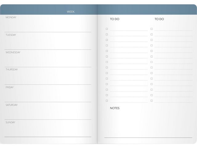 Kalender Week planner odaterad blå- 1051