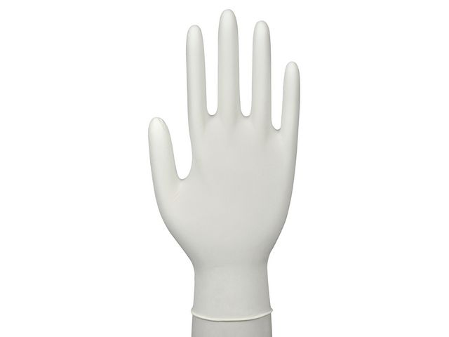 Nitrilhandske acc/puderfri vit M 150/fp