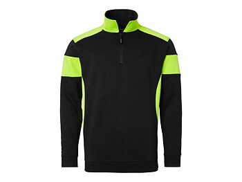 Sweatshirt halfzip 222 sv/fluor. gul XS