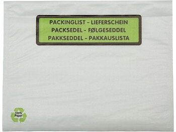 Packsedelskuvert papper C4 tryck 500/fp