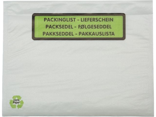 Packsedelskuvert papper C5 tryck 1000/fp