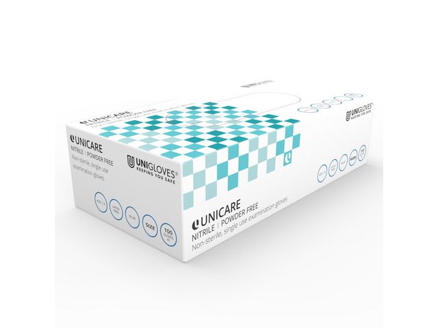 Nitrilhandske UNICARE blå 100/fp