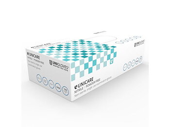 Nitrilhandske UNICARE blå 100/fp