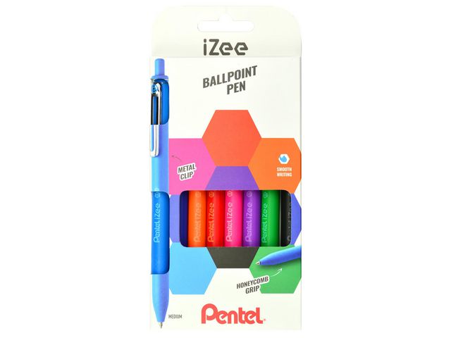 Kulpenna PENTEL iZee 0,7 sort.färg 8/fp