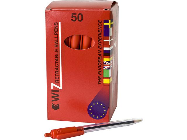 Kulpenna Wiz med tryckknap r&ouml;d