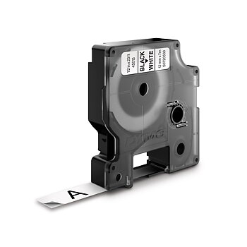 Märkband Dymo D1 sva/vit 12mm