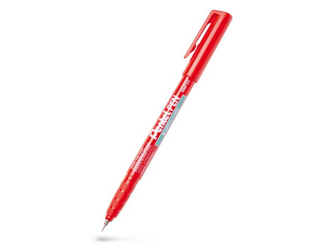 M&auml;rkpenna perm. PENTEL super fine r&ouml;d
