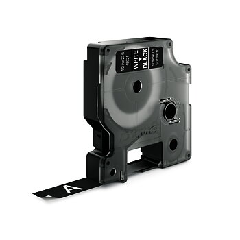 Märkband Dymo D1 vit/sva 12mm
