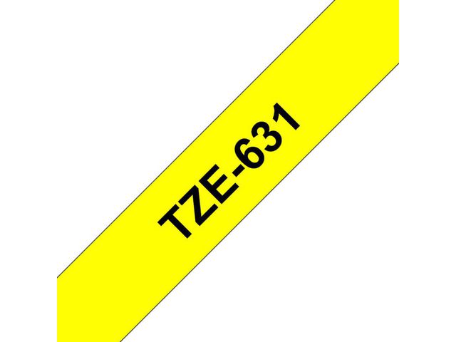 Märkband TZe631 12 mm svart/gul