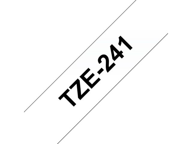 Märkband TZe241 18 mm svart/vit