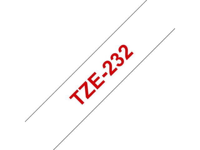 Märkband TZe232 12mm röd/vit