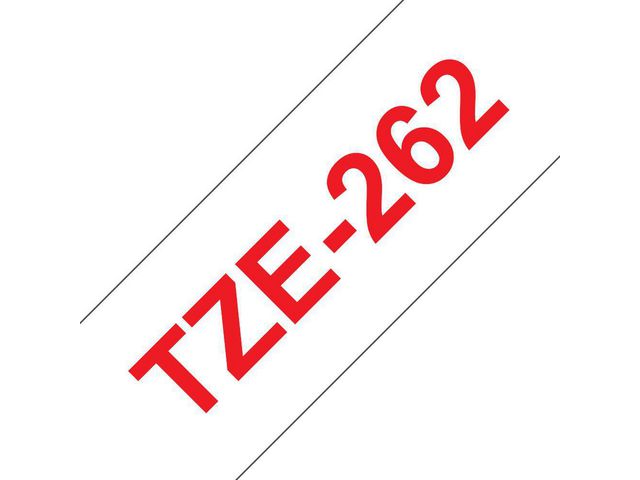 Märkband TZe262 36mm röd/vit