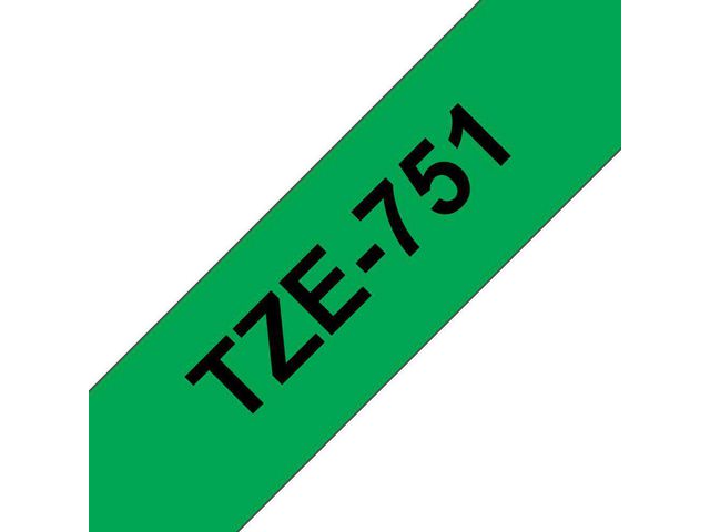 Märkband TZe751 24 mm svart/grön