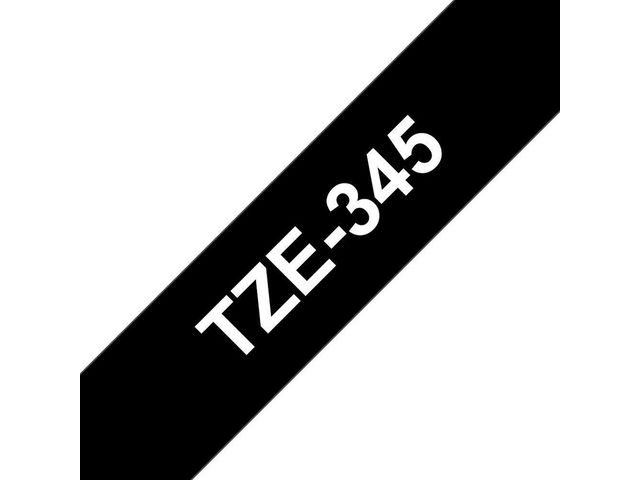 Märkband TZe345 vit/svart 18 mm Brother