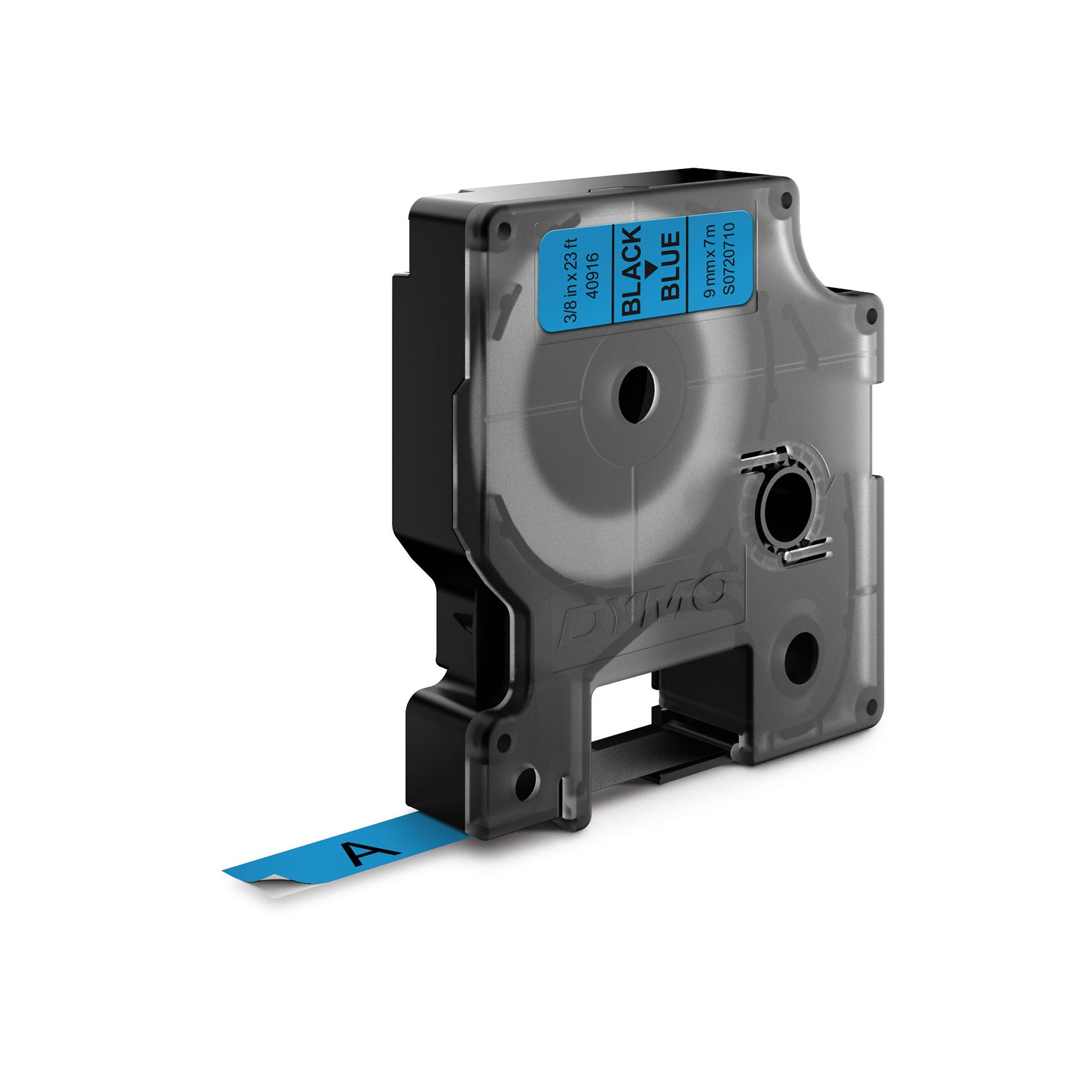 Märkband Dymo D1 svart/blå 9 mm