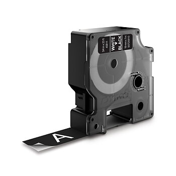 Märkband Dymo D1 19mm vit/sva