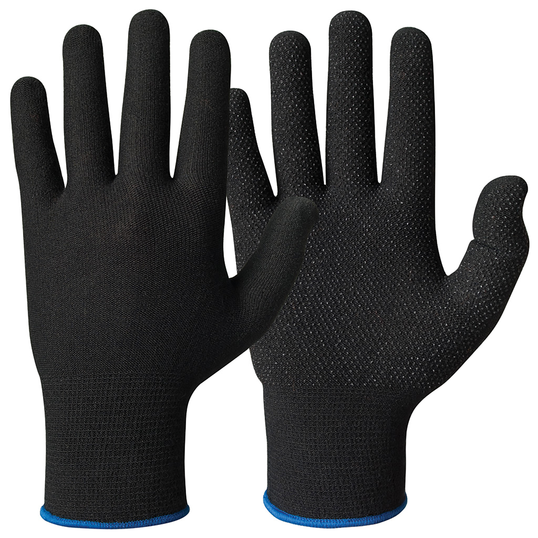 Handske bomull dots svart 8