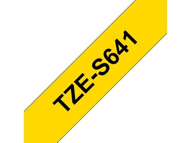 Märkband TZeS641 18 mm x 8 m svart/gul