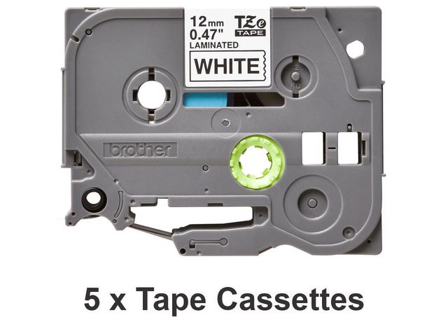 Märkband TZE231M5 12 mm x 8 m svart/vit 5-pack