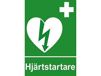 Skylt Hjärtstartare A4 dubbelsidig