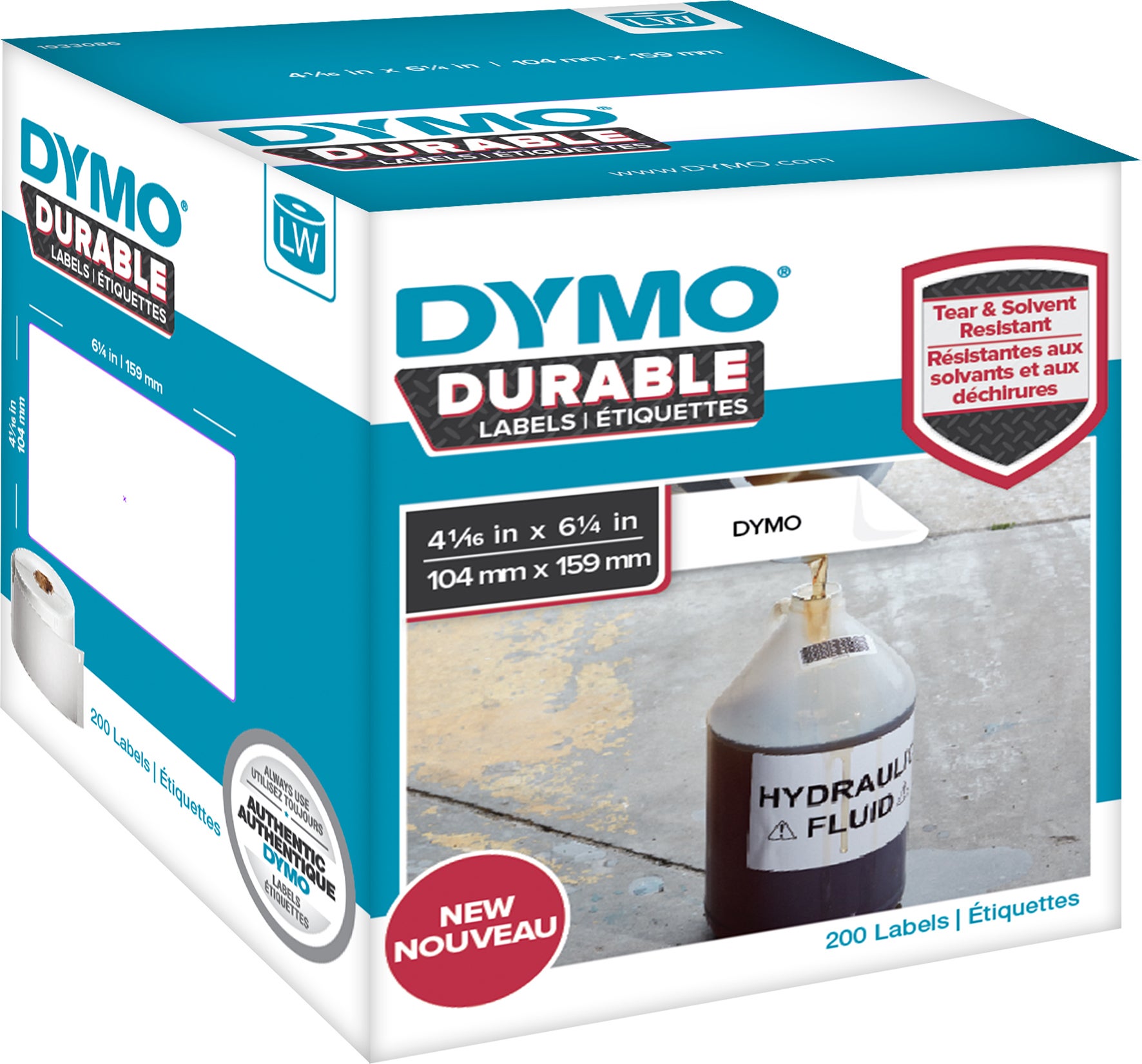 Etikett Dymo Durable 104x159 mm