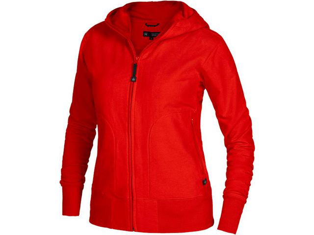 Hoodie zip TEXSTAR WC03 dam röd M