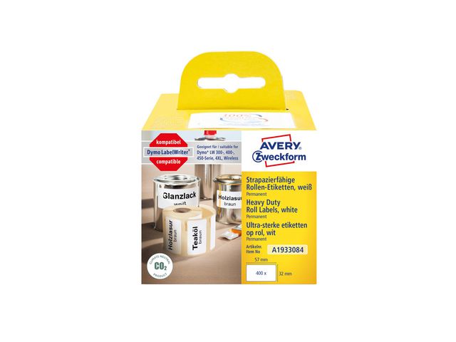 Etikett AVERY H-duty lab 57x32mm 400/fp