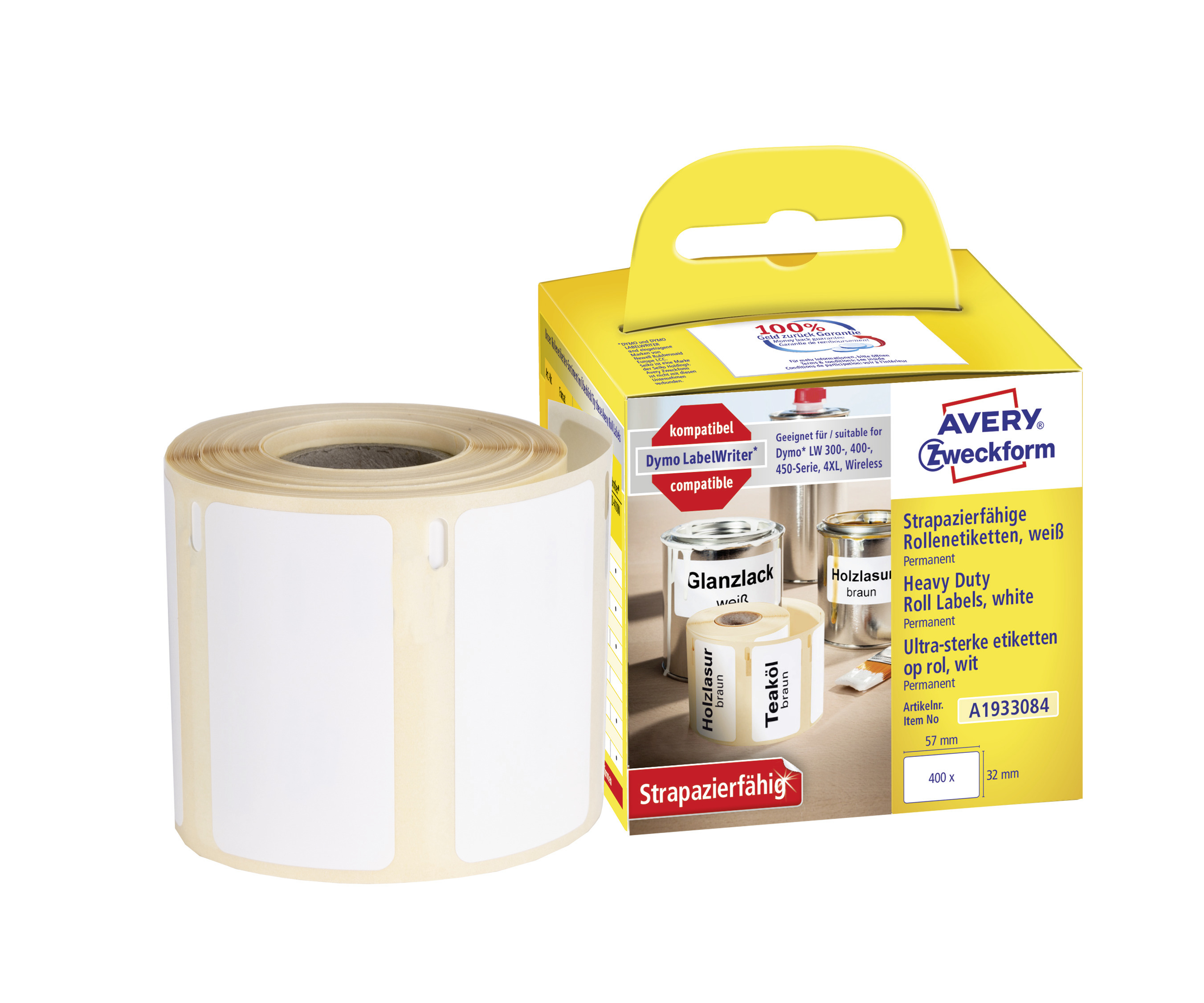 Etikett Avery durable 57 x 32 mm 400 st/fp