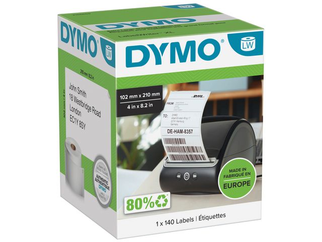 Fraktetikett Dymo 102 x 210 mm 140 st/rulle