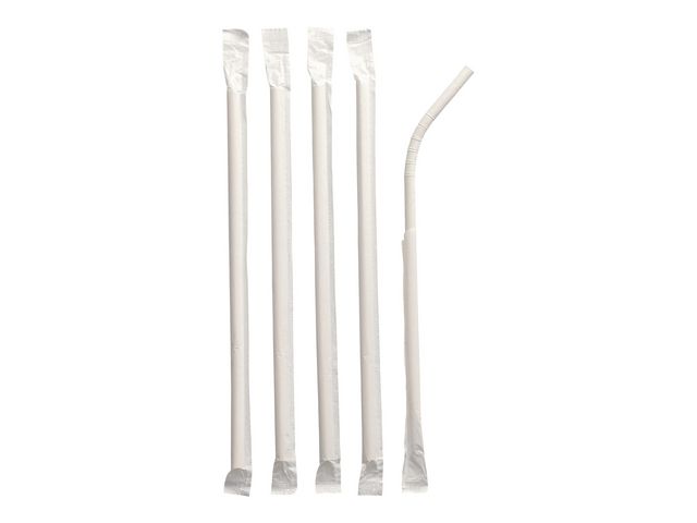 Sugrör PURE papp böjbart 6mmx20cm 100/fp