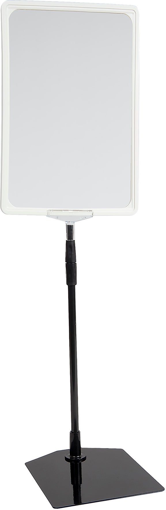 Skyltställ A4 höjd: 30–60 cm vit ram