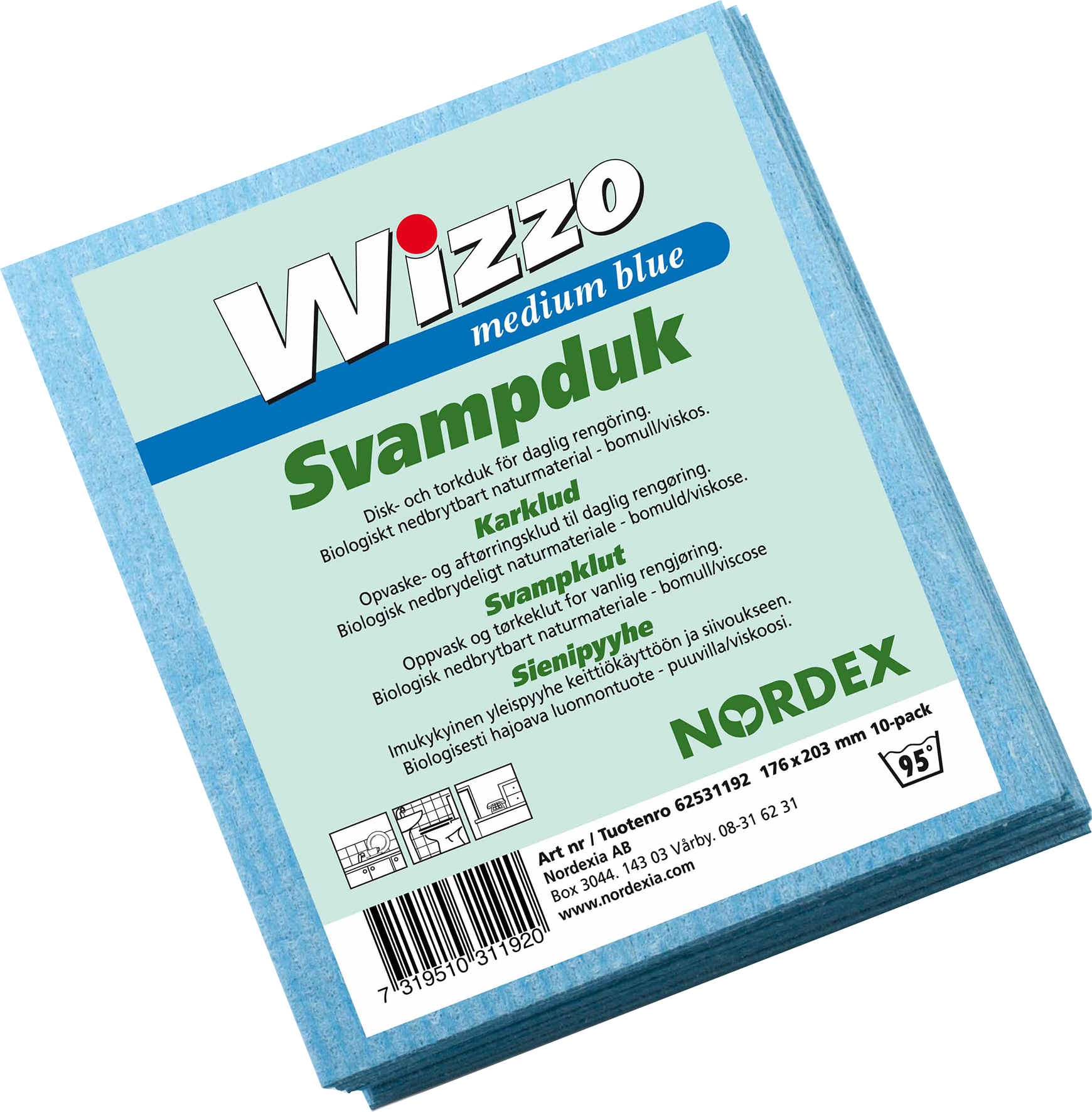 Diskduk Wizzo medium 175 x 203 mm blå 10 st/fp