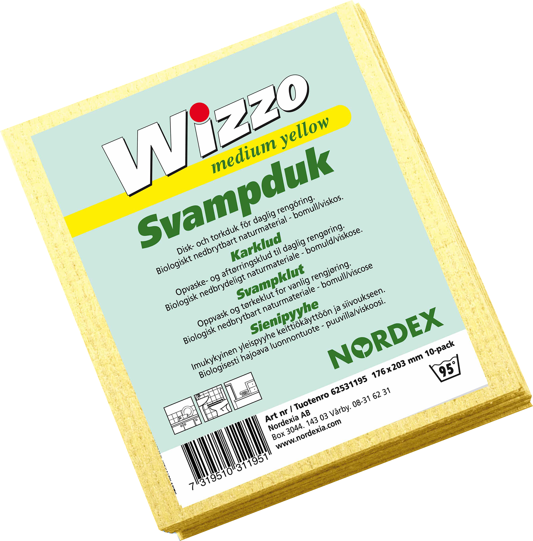 Diskduk Wizzo medium 175 x 203 mm gul 10 st/fp
