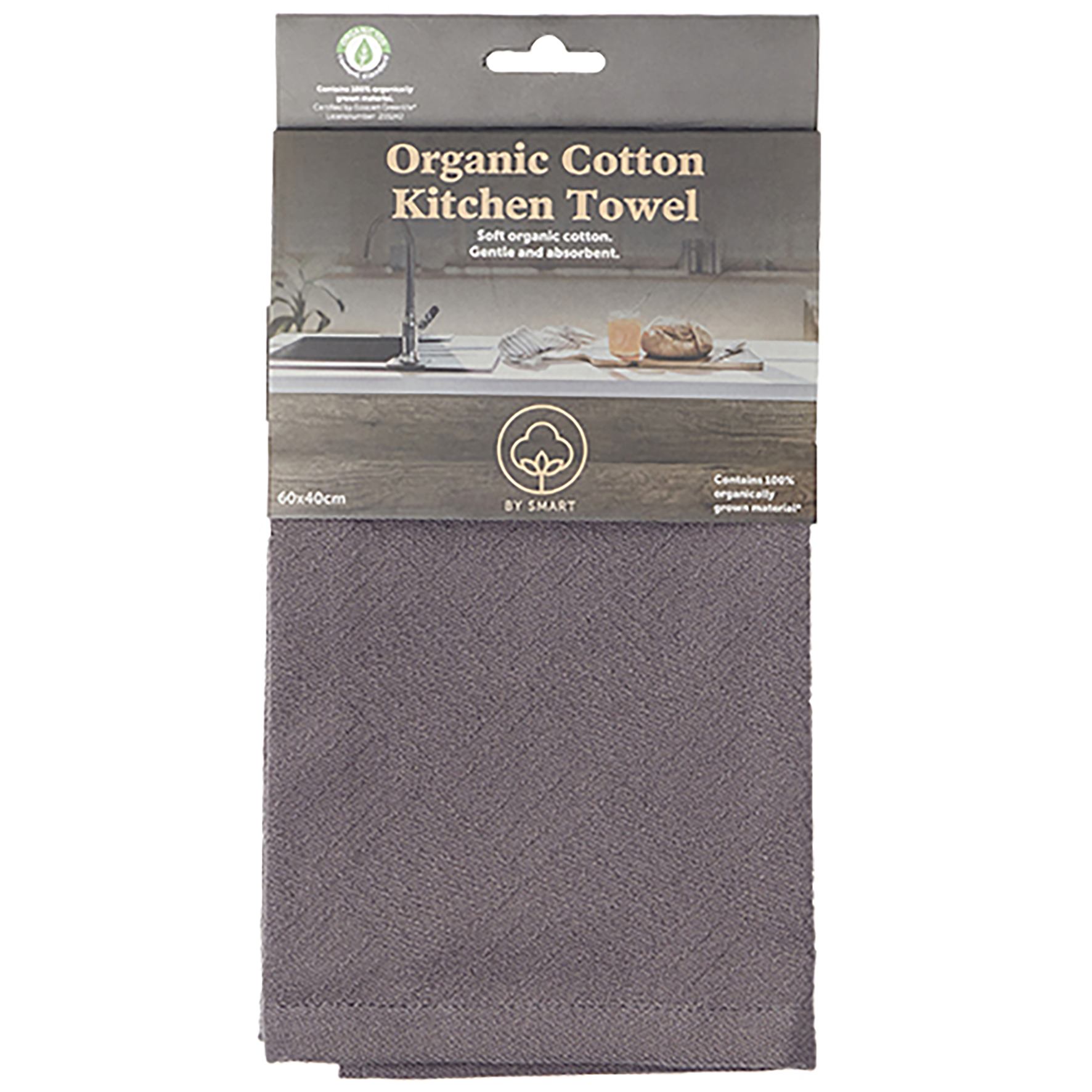 Kökshandduk Bomull Mörkgrå