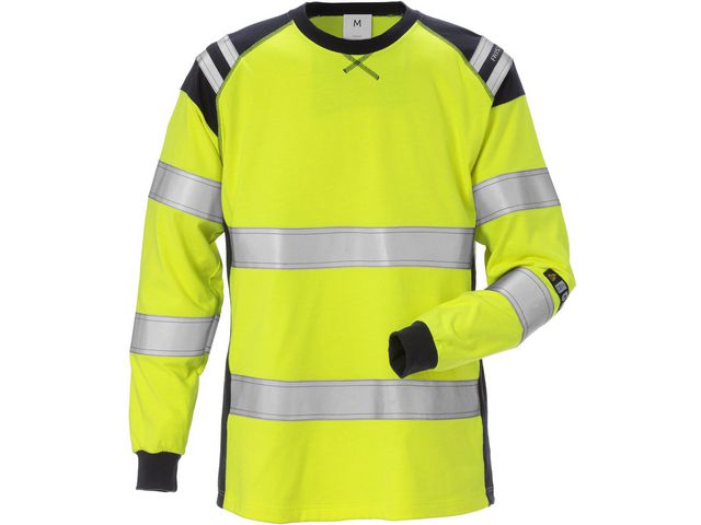 T-Shirt l/ä Flam Kl 3 Dam Gul/Marin S
