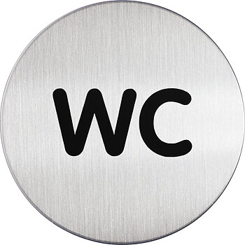 Symbolskylt WC Ø83mm