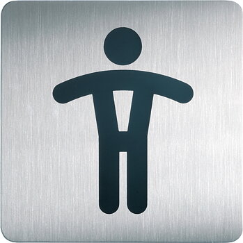 Symbolskylt WC Herr 15x15cm