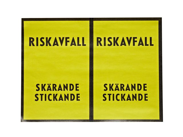 Varningsetikett Riskavfall 100/fp