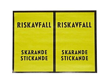 Varningsetikett Riskavfall 100/fp