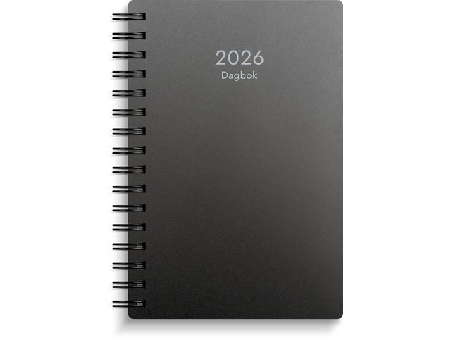 Dagbok 2026 plast svart