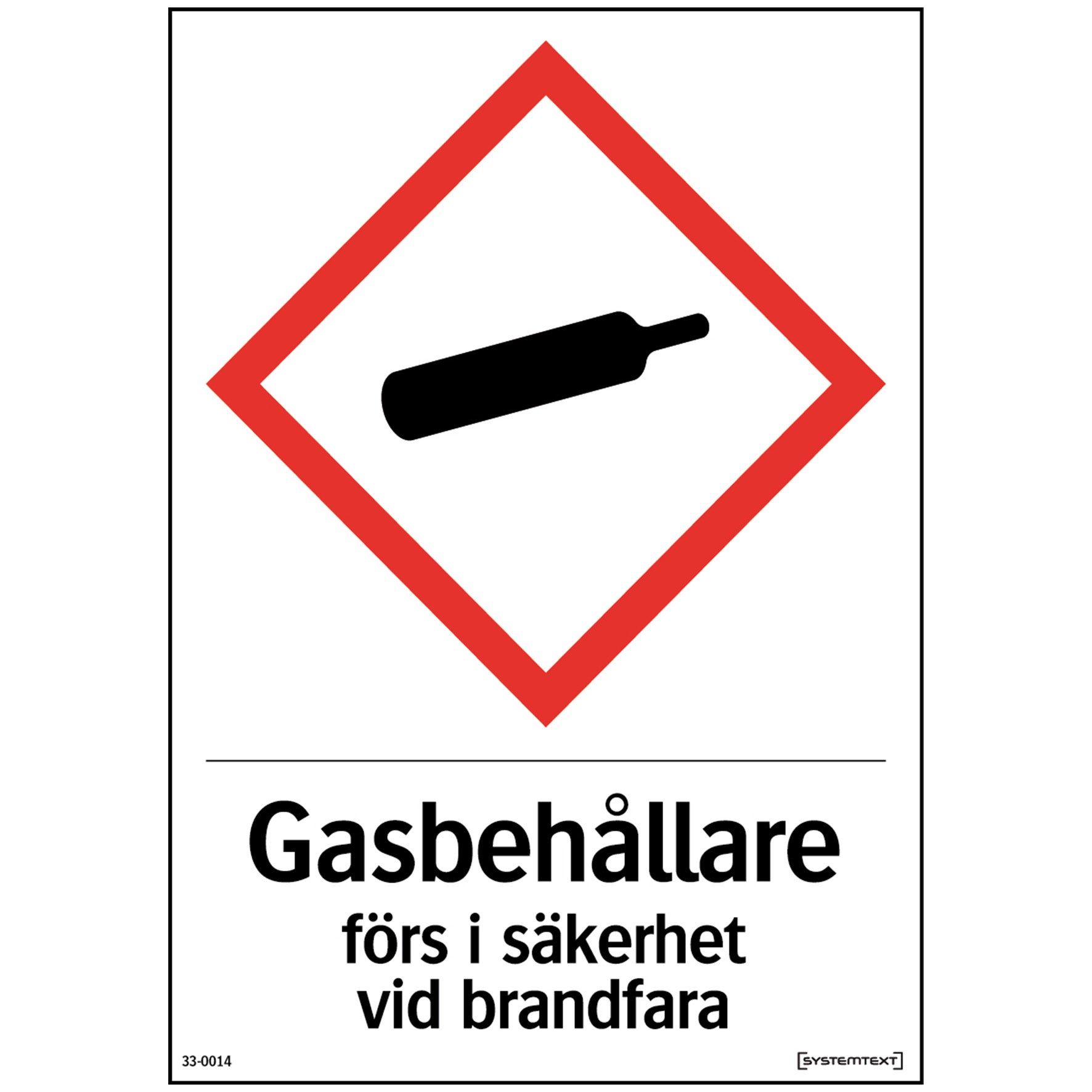 Självhäftande dekal Gasbehållare förs i säkerhet A6 105x148 mm