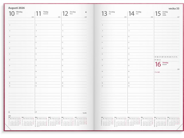 Kalender Weekly A5 2026 konstl inb rosa
