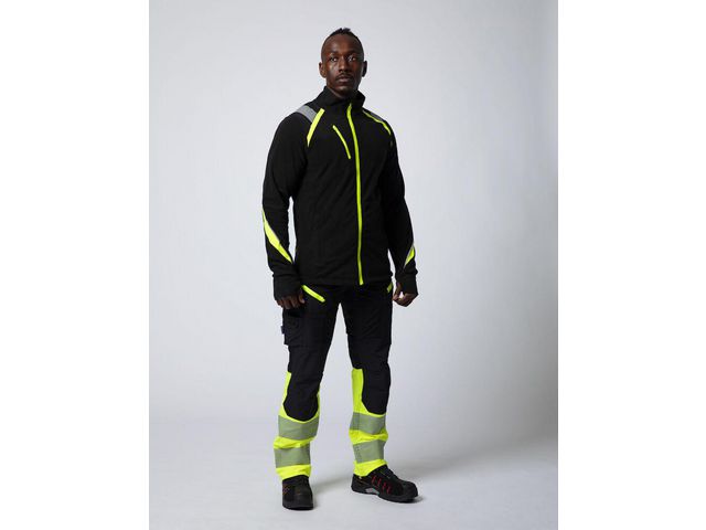 Fleecejacka PROJOB 2328 svart/gul