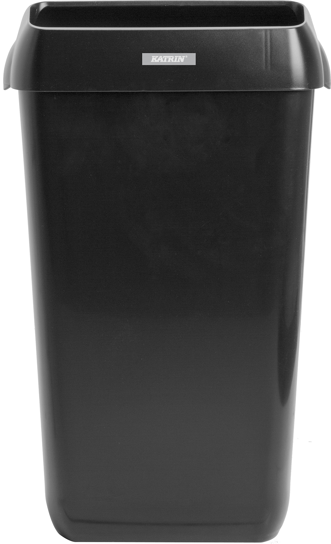 Papperskorg Katrin med lock 25 liter svart 2 st/fp