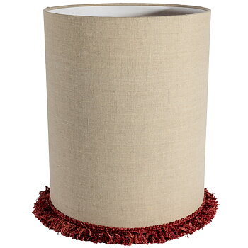 Lampskärm Cylinder D29 lin frans vinröd