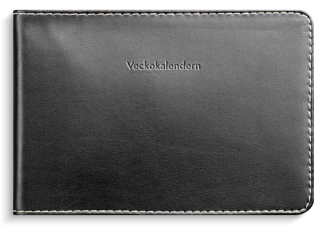 Veckokalender 2026 konstläder svart