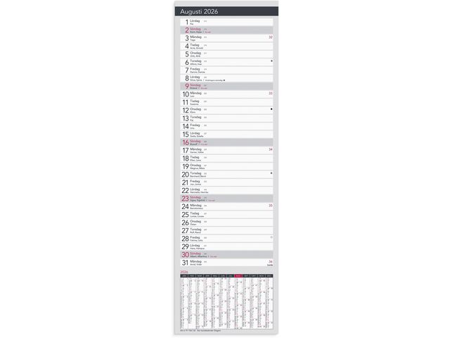 Stor Bordskalender Elegant 2026