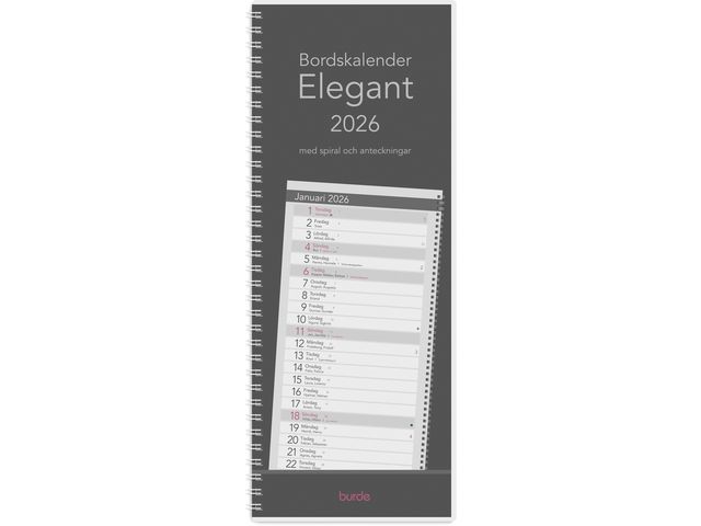 Bordskalender Elegant 2026 spiral
