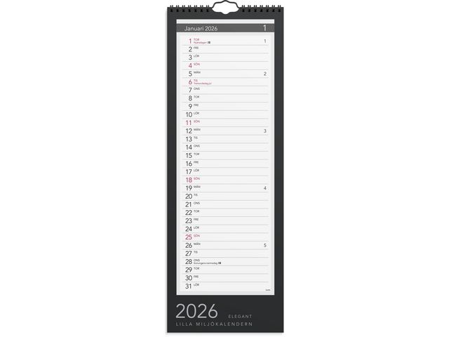 Väggkal Lilla Miljökalender Elegant 2026